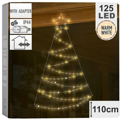 Wall Christmas Tree with Lights 125 LED 110 cm