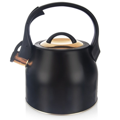 Whistling Kettle Steel Black Golden 3 l