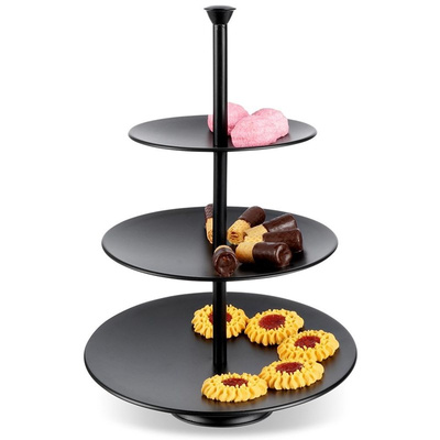 Tier Cake Stand Metal Black 3-Story 36,5 cm