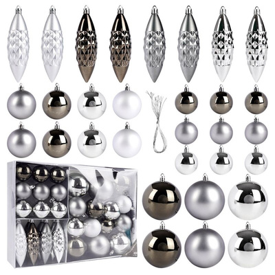 Christmas Baubles Silver Unbreakable 31 pcs