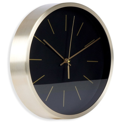Wall Clock Black Golden 25 cm