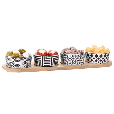 Snack Bowls Ceramic on a Tray 125 ml 5 pcs