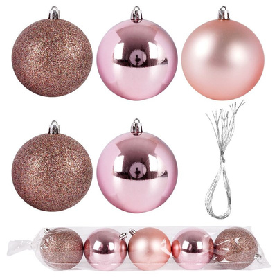 Christmas Baubles Pink Unbreakable 8 cm 5 pcs