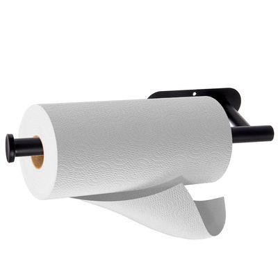 Wieszak na ręcznik papierowy metalowy czarny RADKA 33,5x9,2x4,5cm