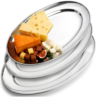Serving Platter Steel Oval 29x18 / 32x20 cm / 34x21.5 cm 3 pcs