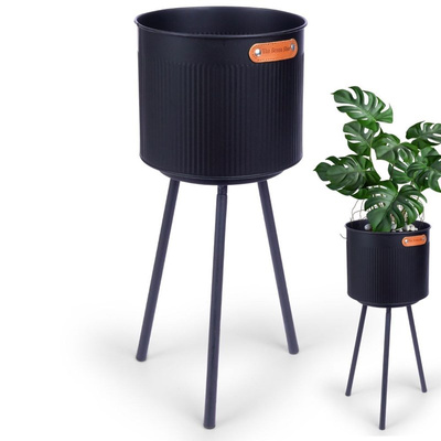 Plant Stand Metal Black 20x45 cm