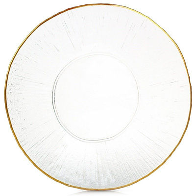 Dinner Plate Glass Golden Tier Cake Stand 30 cm