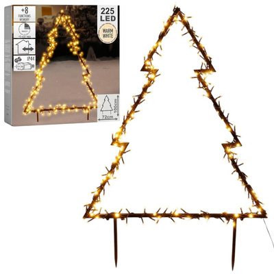 Luminous Outdoor Christmas Tree Metal 225 LED 100 cm