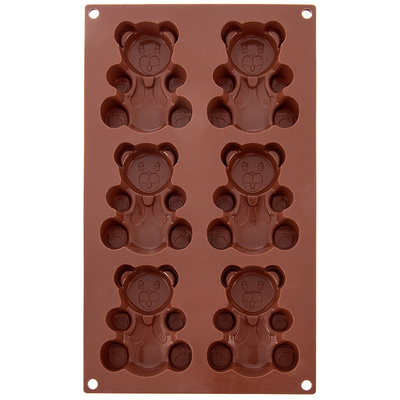 Forma do ciastek muffinek silikonowa brązowa misie 30x17,5x2 cm