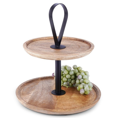 Tier Cake Stand Wooden 2-Level 32 cm