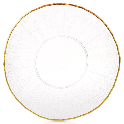 Dinner Plate Glass Golden 28 cm