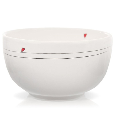 Bowl Ceramic White HEART 12 cm, 450 ml