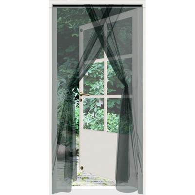 Magnetic Fly Screen Door Black Double 220x150 cm