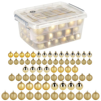 Christmas Baubles Unbreakable Golden in Box 4 / 5 / 6 cm