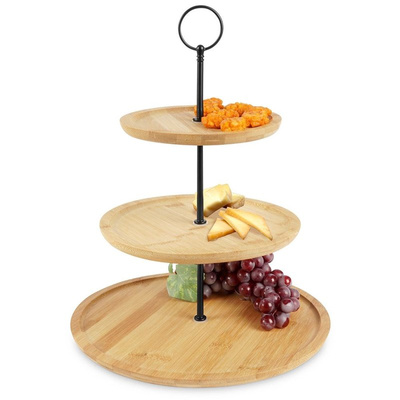 Tier Cake Stand Bamboo 3-Story 35 cm