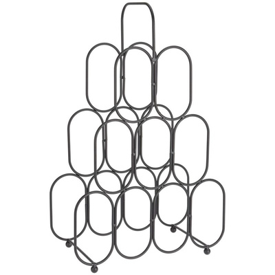 Wine Rack Metal Black 9 Bottles 36x56 cm