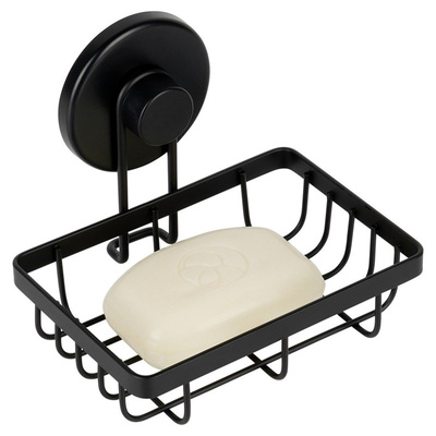 Shower Shelf Metal Black with Suction Cup 13.5x10.5x11.5 cm