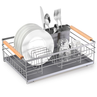 Dish Drainer Rack Gray 43x28.5x14.5 cm