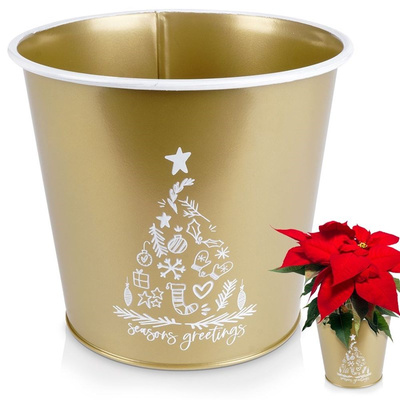 Plant Pot Metal Gold 20,5x18 cm