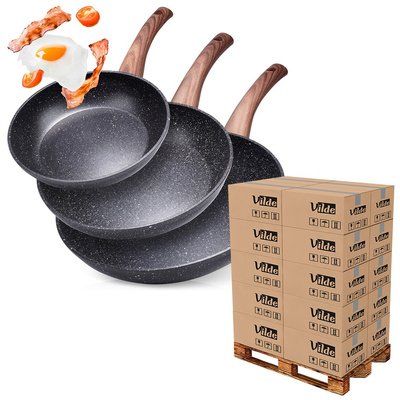Zestaw patelni granitowy BLACK&WOOD 3 szt. 20 / 24 / 28 cm (paleta 48 szt.)