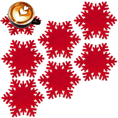 Cup Coasters Felt Red 13,5 cm 6 pcs