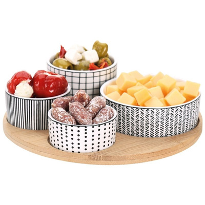 Snack Bowls Porcelain on a Tray 5 pcs