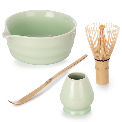 Zestaw do matchy ceramiczny bambusowy 4 el.