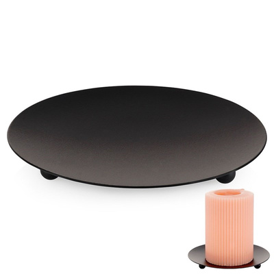 Candle Coaster Metal Black 12 cm