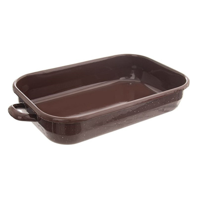 Roasting Tin Enamel Rectangular BROWN 2,2 l, 34x18,5x6,5 cm