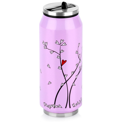 Travel Mug Can Pink HEART 400 ml