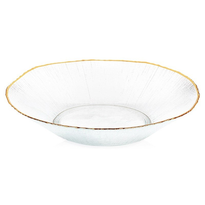 Serving Bowl Glass Gold 29.5 cm, 1.6 l