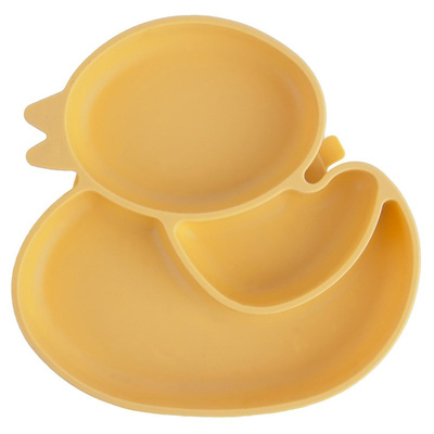 Plate for Kids Silicone Divided Yellow Duck 19.5x19 cm