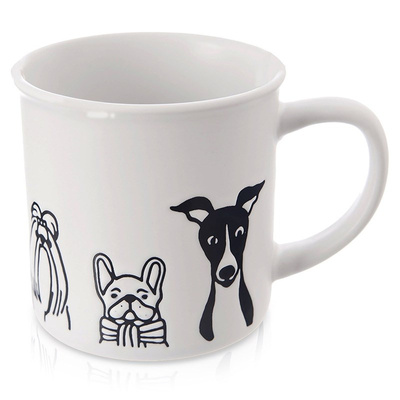 Mug Ceramic White Dogs 500 ml