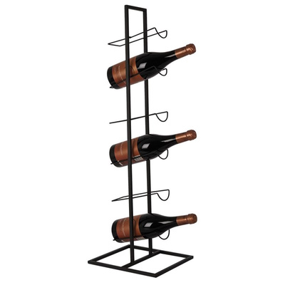 Wine Rack Metal Black 6 Bottles 27x84 cm