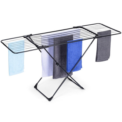 Drying Rack Metal Black extendable XXL 108-182 cm