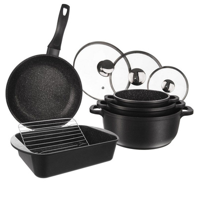 Cookware Set Granite GRANDE 9 pcs