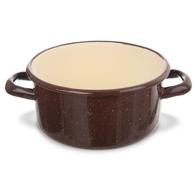 Garnek emaliowany brązowy BROWN 16 cm, 1,5 l