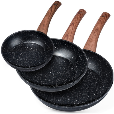 Frying Pan Set Granite BLACK&WOOD 16 / 20 / 24 cm 3 pcs