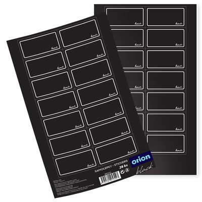 Self-Adhesive Jar Labels Black 28 pcs