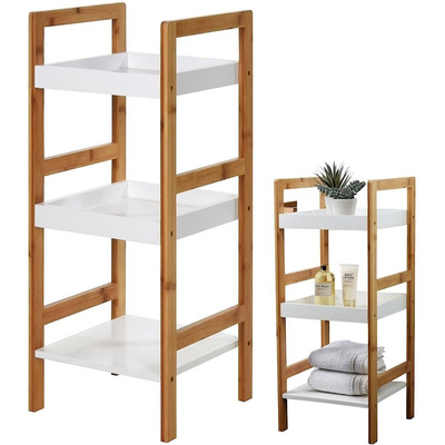Bathroom Shelf Bamboo 3-Level 30x30x72 cm