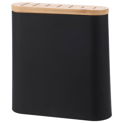 Knife Block Black with Compartments