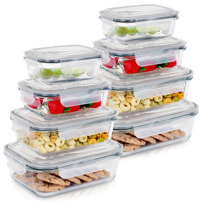 Food Container Glass with Lid and Gasket 8 pcs