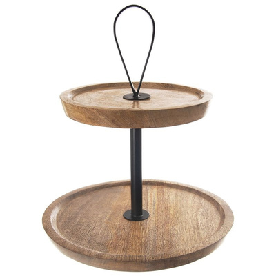 Tier Cake Stand Wooden 2-Level MANGO 30 cm