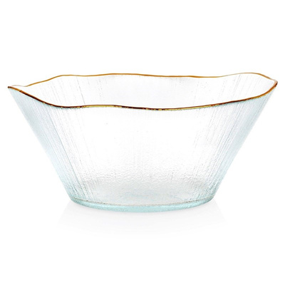 Serving Bowl Glass Gold 21 cm, 1.2 l