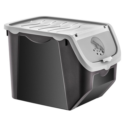 Vegetable Storage Container with Lid Gray 12 l