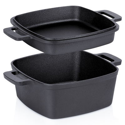 Garnek z pokrywką żeliwny 2w1 CAST LINE 25 cm, 4,5 l / 1,8 l