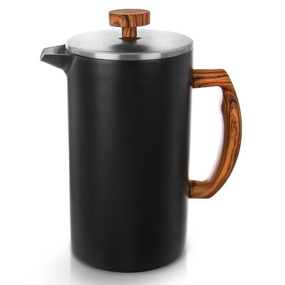 French Press Coffee Maker Steel BLACK 1,1 l