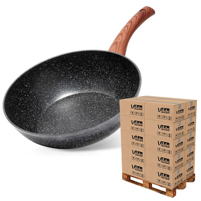 Wok pan granite BLACK&WOOD 28 cm (pallet of 320 pcs)