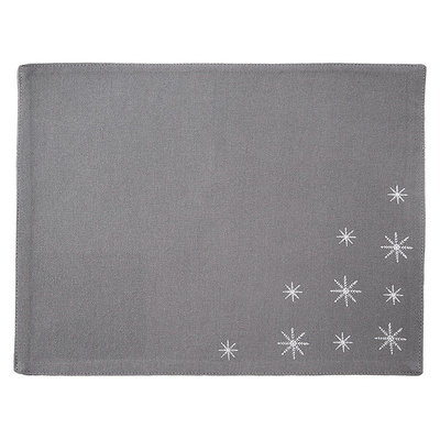 Placemat Cotton Christmas Gray SNOWFLAKE 33.5x26 cm