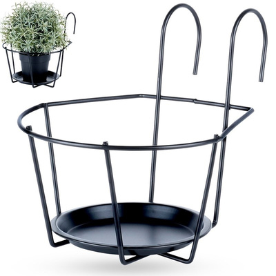 Hanging Railing Planter Metal Black